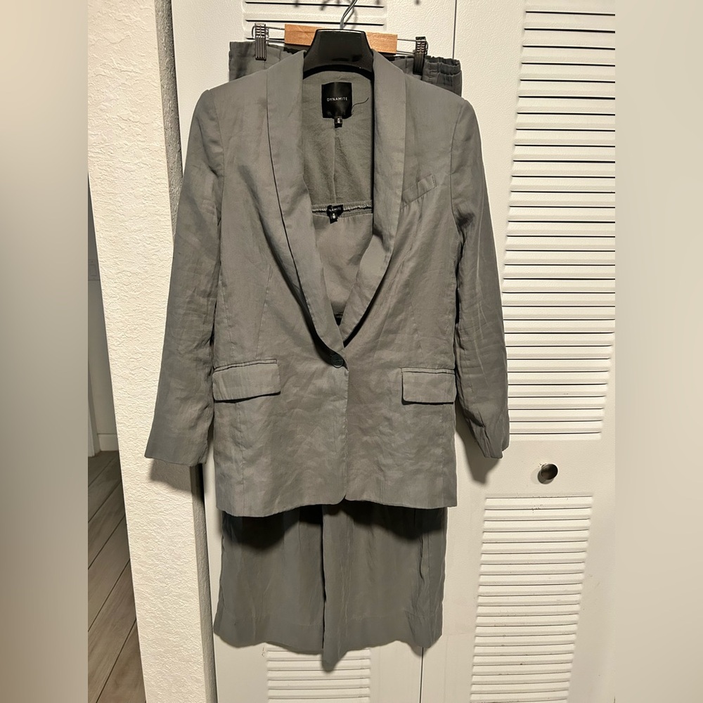 Three piece Dynamite Charcoal Blazer and Pants Set